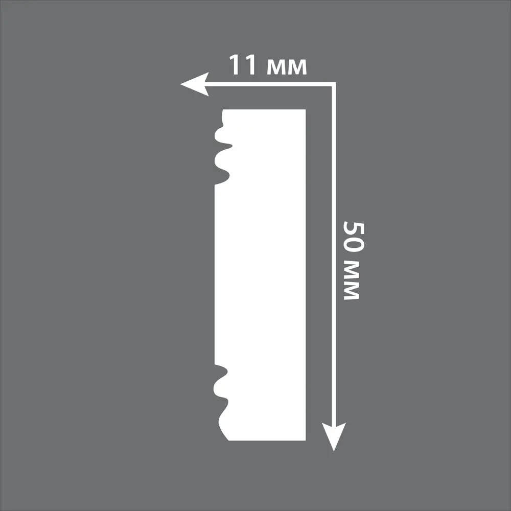 Молдинг настенный полистирол Decomaster 156-60 белый 11х50х2000 мм 17106557 STLM-2020653  - Вид №3