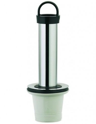 730100 000 00  Трубка сливная с ручкой для мойки Д. 50 мм, гидрозатвор 120 мм, нержавеющая сталь Valentin Хром  - Вид №1