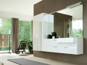 Ideagroup Лаковая тумба под умывальник со шкафом My fly evo