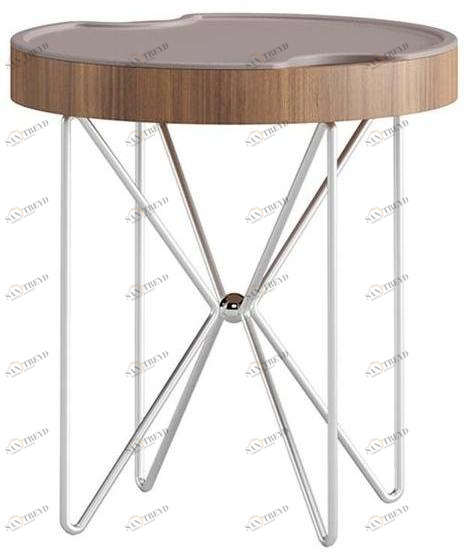 Ersa Круглый журнальный столик из фанерованной древесины с подносом Kilig sun-id-1400795