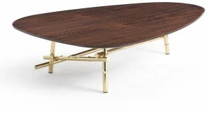 ETRO Home Interiors Низкий треугольный журнальный столик из эвкалипта Samarcanda E.sam.231.a