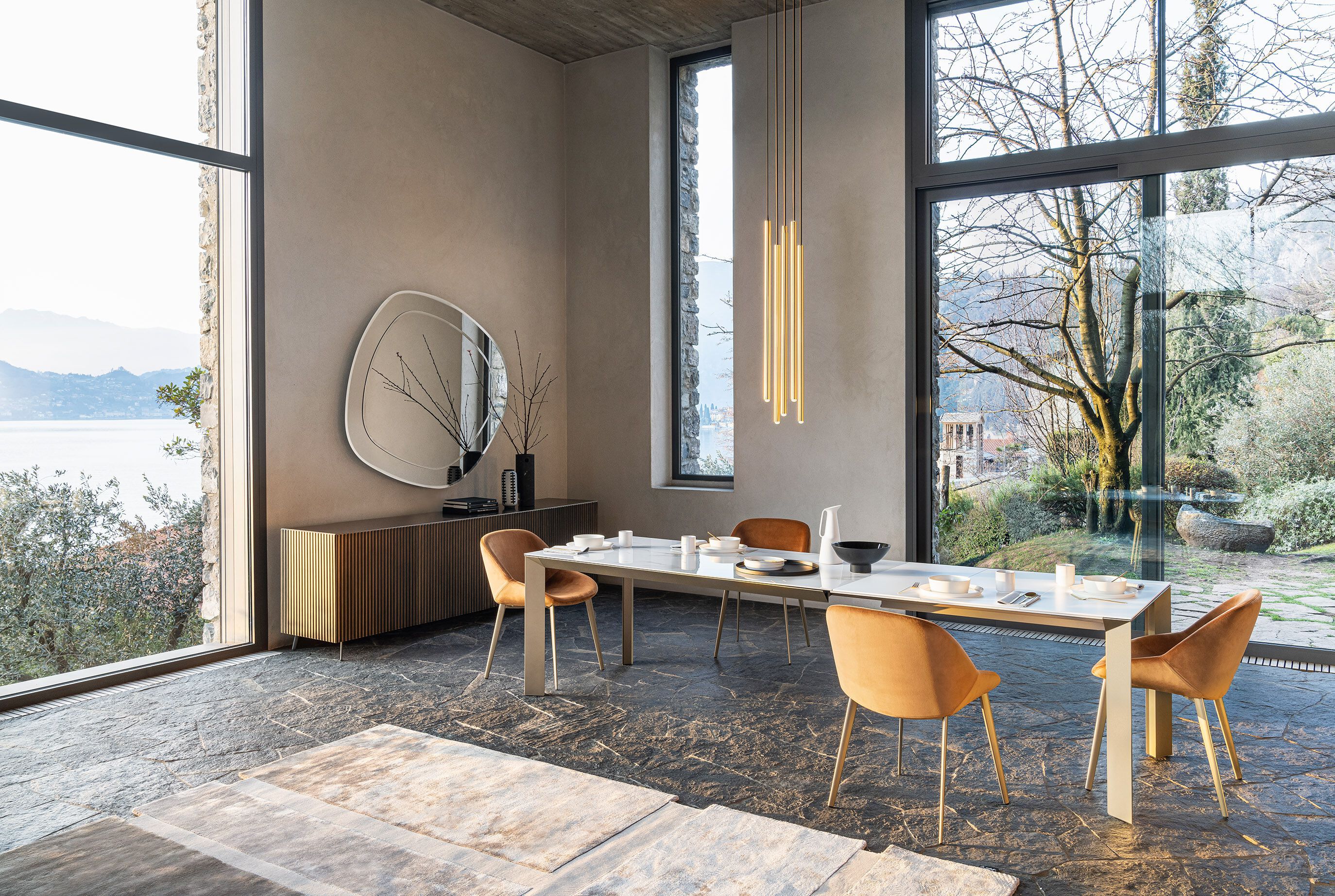 Стационарные и выдвижные столы с алюминиевой рамой и ножками RIFLESSI ARCH-00030734 - Вид №1