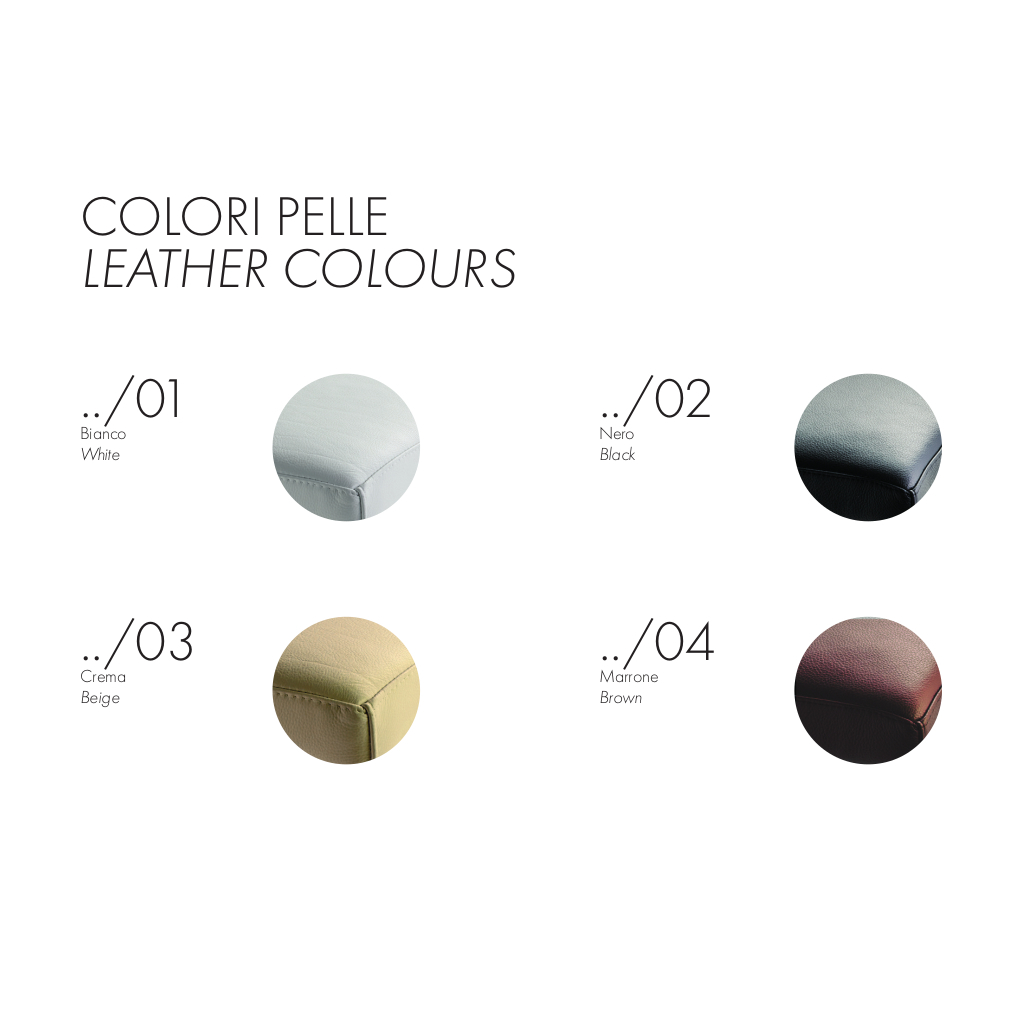 LINO/XL/.. 3SC Табурет с 4 ножками из полированной нержавеющей стали - подушка из гладкой кожи Moderno Treesseci 3SC - Вид №1