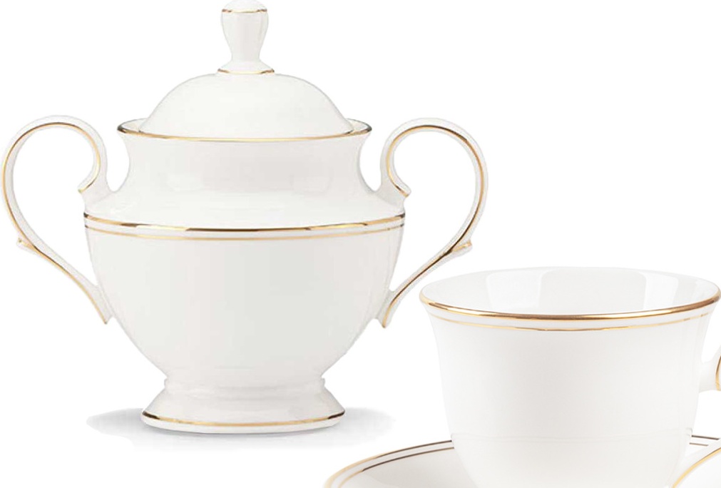 10667295 Lenox Сервиз чайный Lenox "Федеральный, золотой кант" на 6 персон 14 предметов Фарфор костяной 
