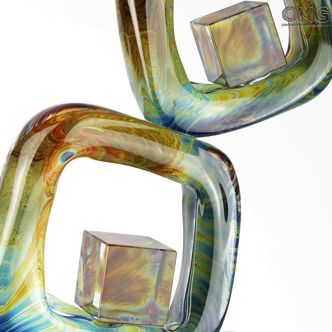 140 ORIGINALMURANOGLASS Скульптура Кубрик - автор Andrea Tagliapietra - муранское стекло OMG 40 см  - Вид №1