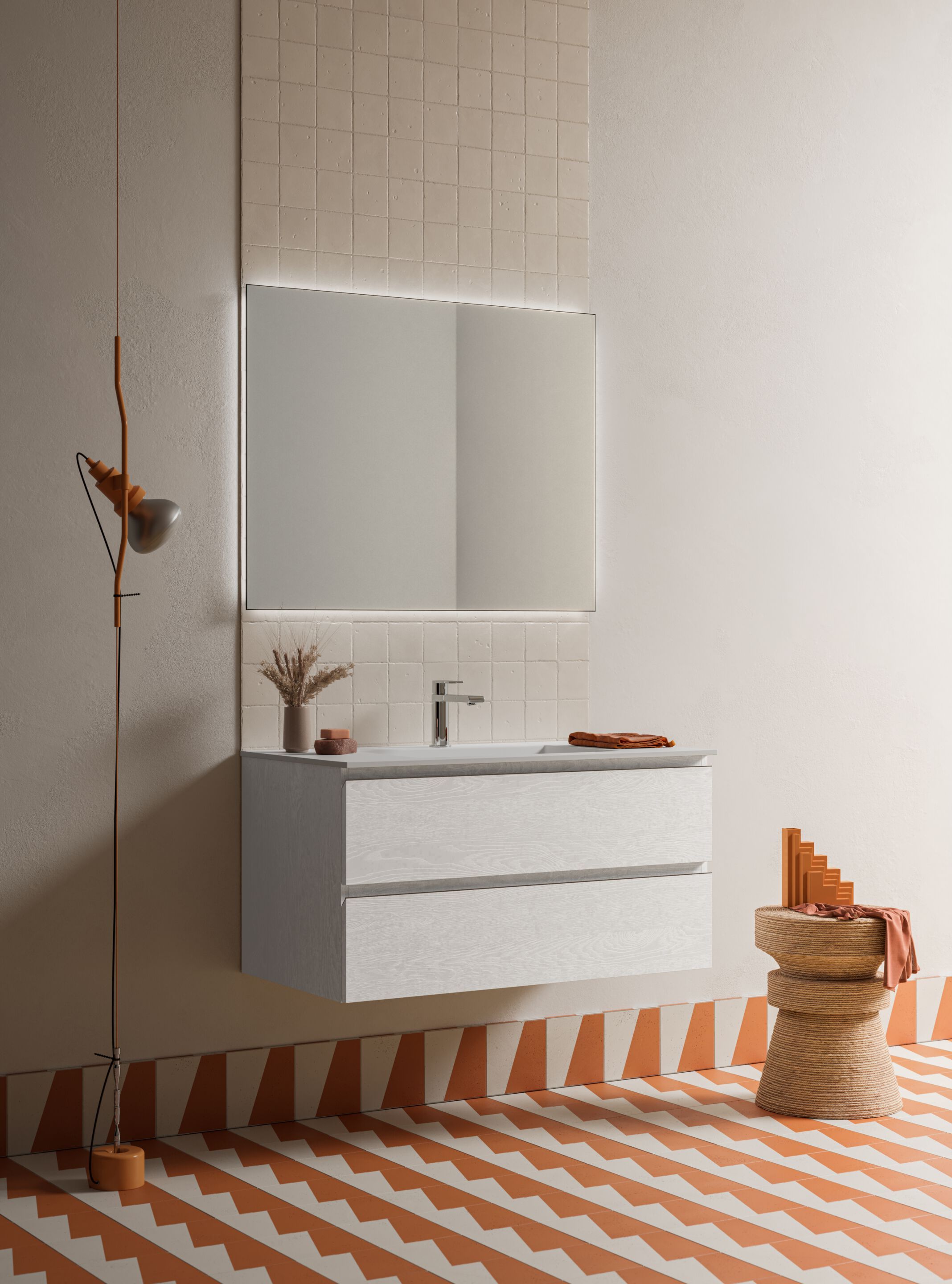 Подвесной шкаф для умывальника со встроенной раковиной Arbi Arredobagno HO.ME PLUS 45° 03 ARCH-00102169 - Вид №1