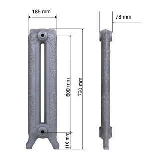 Чугунный радиатор GuRaTec Art Deco 760 12 секций 7804 - Вид №1