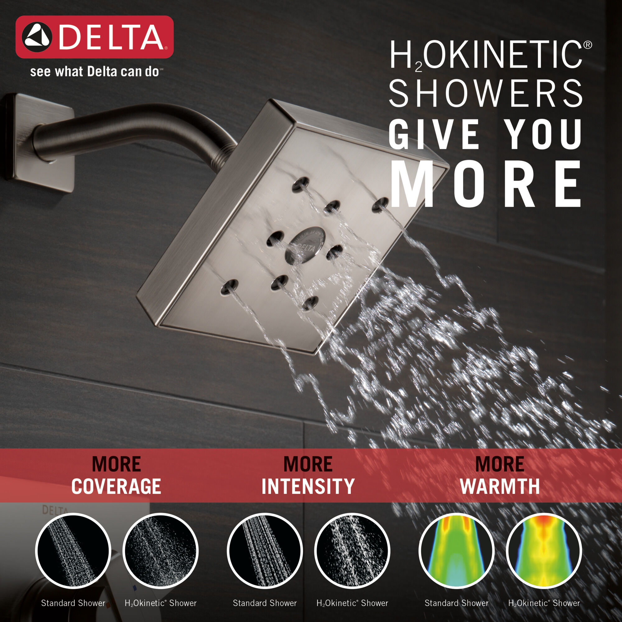 T17467-SS Monitor® 17 Series H2Okinetic® для ванны и душа Delta Faucet Ara Нержавеющая сталь - Вид №1