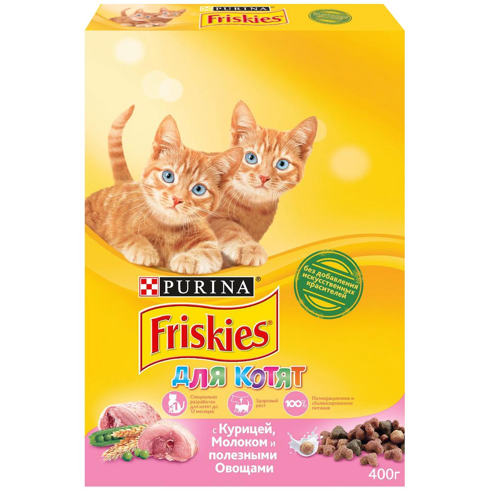 Т0025179 Корм для котят до года, курица, молоко, овощи сух. 400 г Friskies 