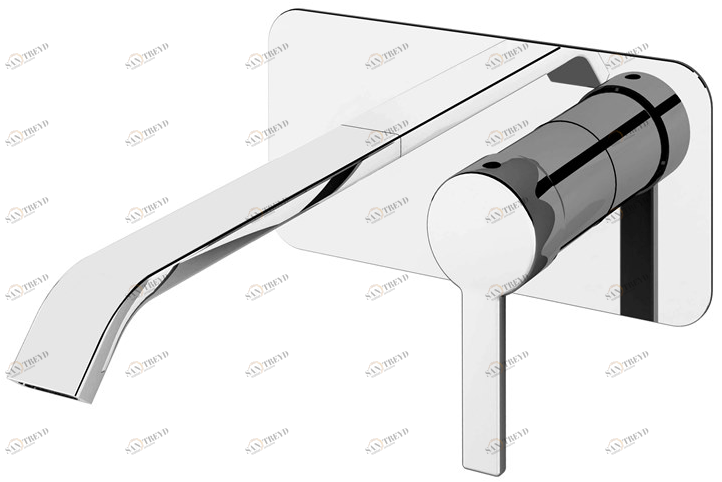 Fir Italia Смеситель для умывальника настенный на 2 отверстия из хромированной латуни с тарелкой Sweet 46 4610108