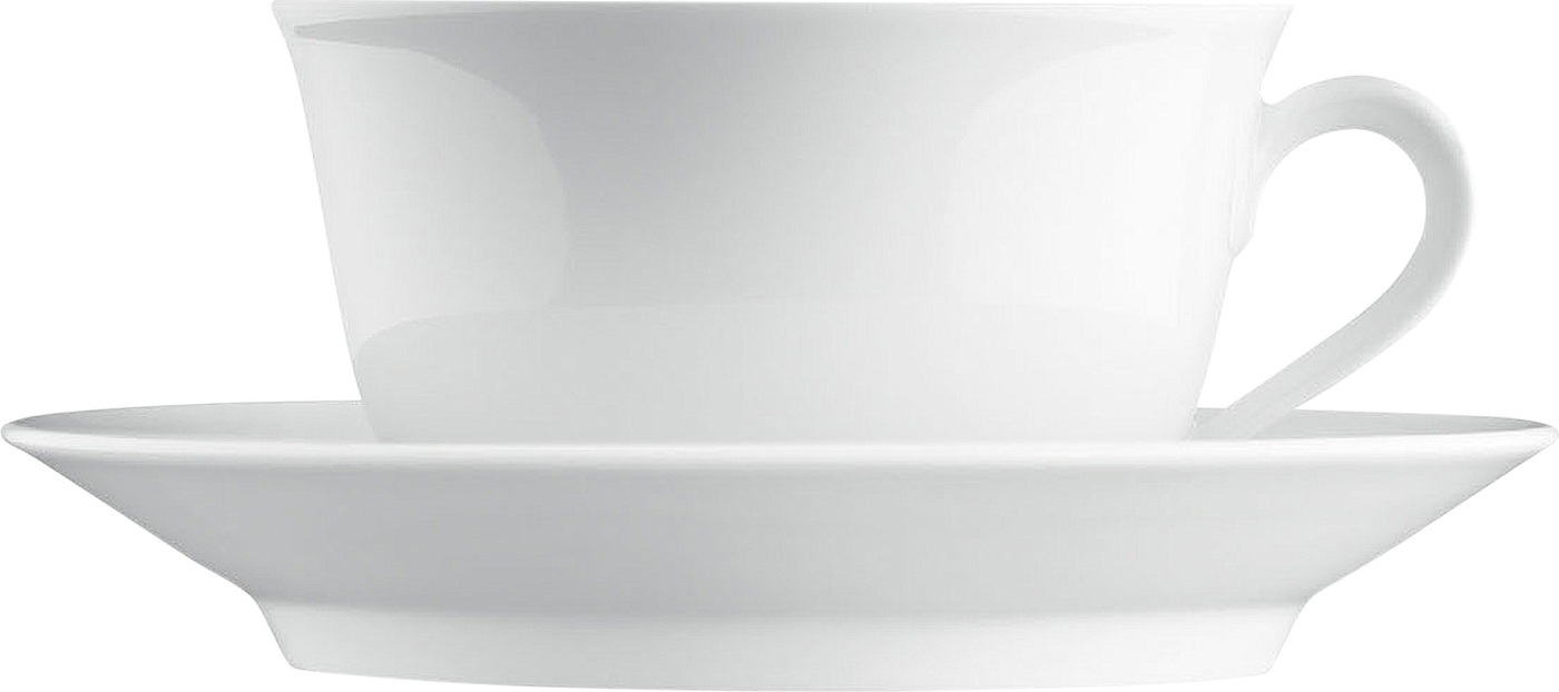 10642875 Furstenberg Чашка для завтрака с блюдцем Furstenberg "Вагенфельд" 500мл (белая) Фарфор 