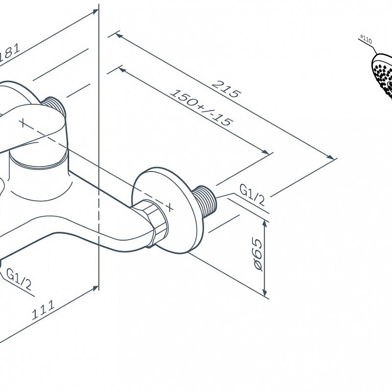 F85E15000 смеситель для ванны/душа душевой набор хром шт. AM.PM Joy - Вид №11