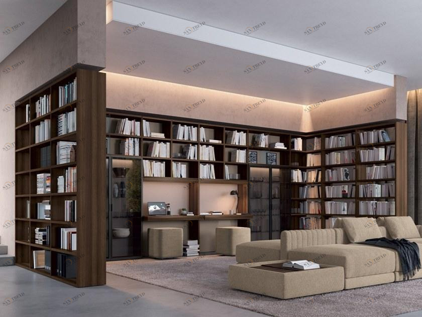 Febal Casa Книжный шкаф из дерева и стекла с подсветкой sun-id-1380408