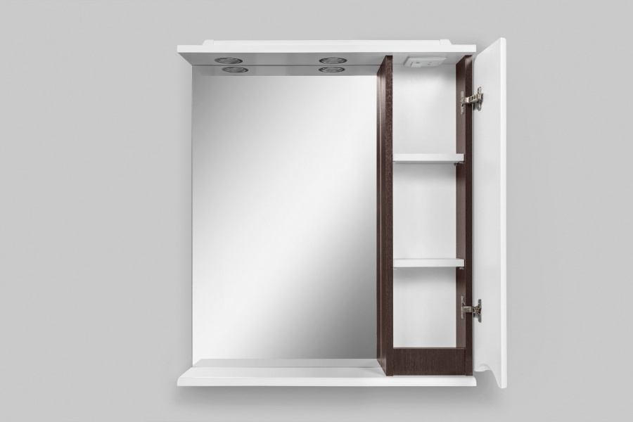 M80MPR0651VF зеркало частично-зеркальный шкаф правый 65 см с подсветкой венге текстуриров AM.PM Like - Вид №1