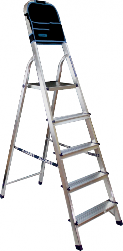 Стремянка алюминиевая семиступенчатая с органайзером ALUMET Ам707 АК