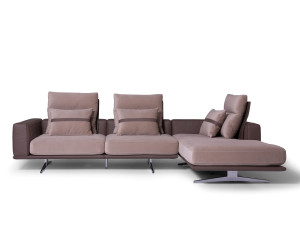 Угловой секционный диван из ткани с полуостровом