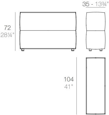 VONDOM Садовый диван из модульной ткани Tablet sun-id-1411241 - Вид №13