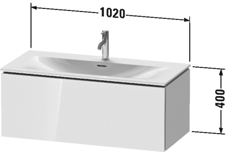 LC613805151 L-Cube Тумбочка подвесная Сосна коричневая, декор Duravit - Вид №1