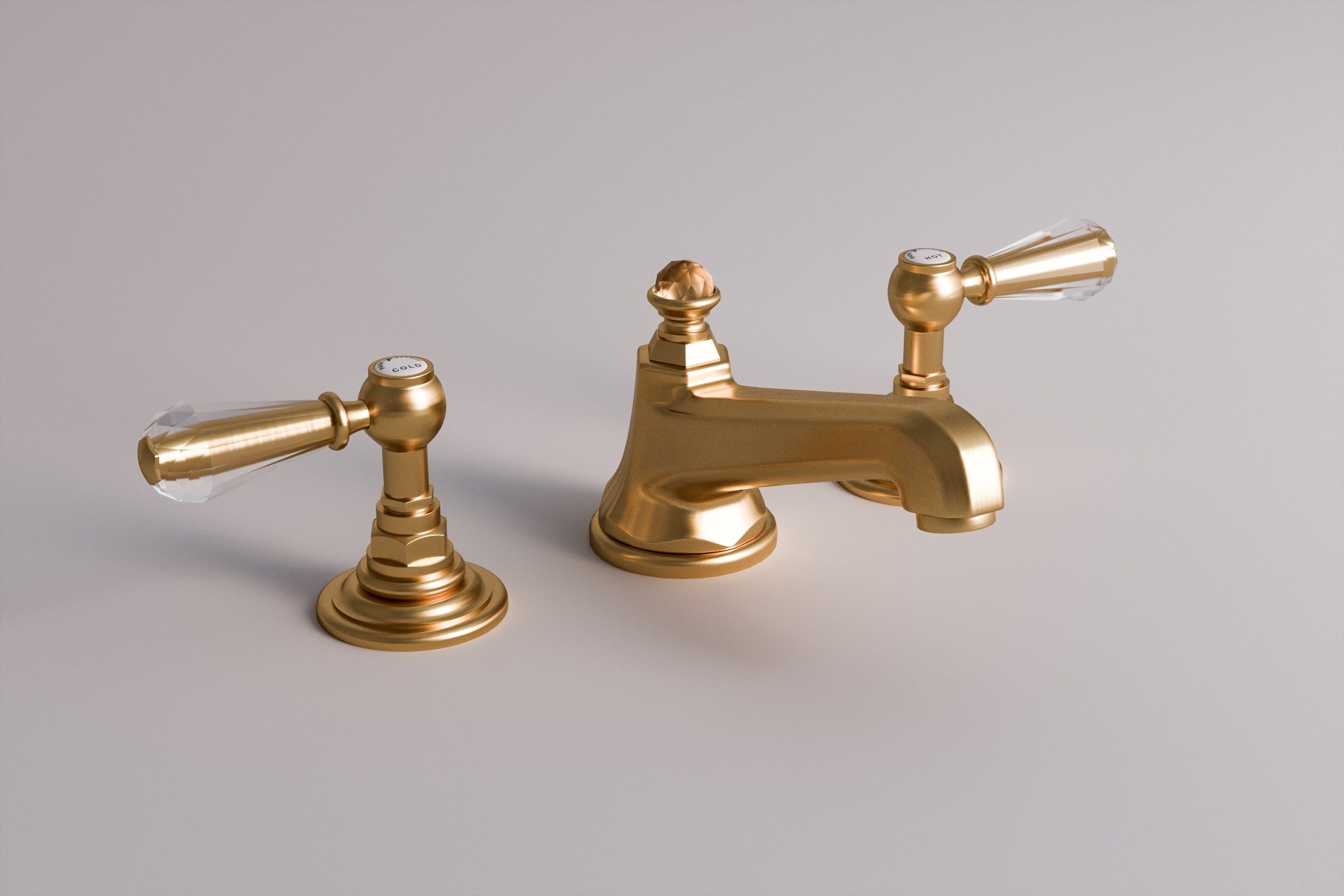 Смеситель для раковины с 3 отверстиями для пола с автоматическим сливом Park Avenue Beatrice ARCH-00108561 - Вид №1