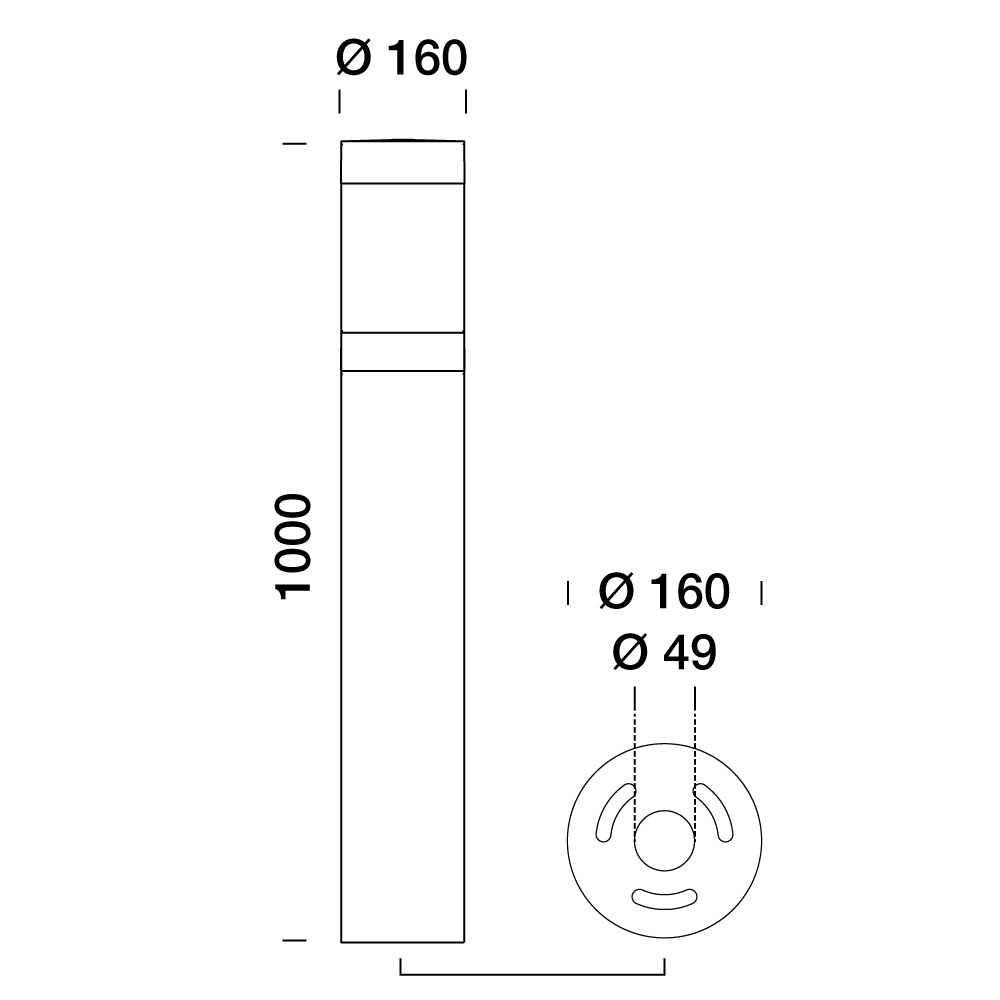 3365611 Мобильный светильник Platek TUBE  TUBE H. 1000 mm - LED 3000K - Вид №14