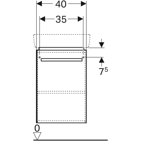 862046000 Шкафчик для раковины Geberit Renova Compact, с одной дверью Geberit  - Вид №3