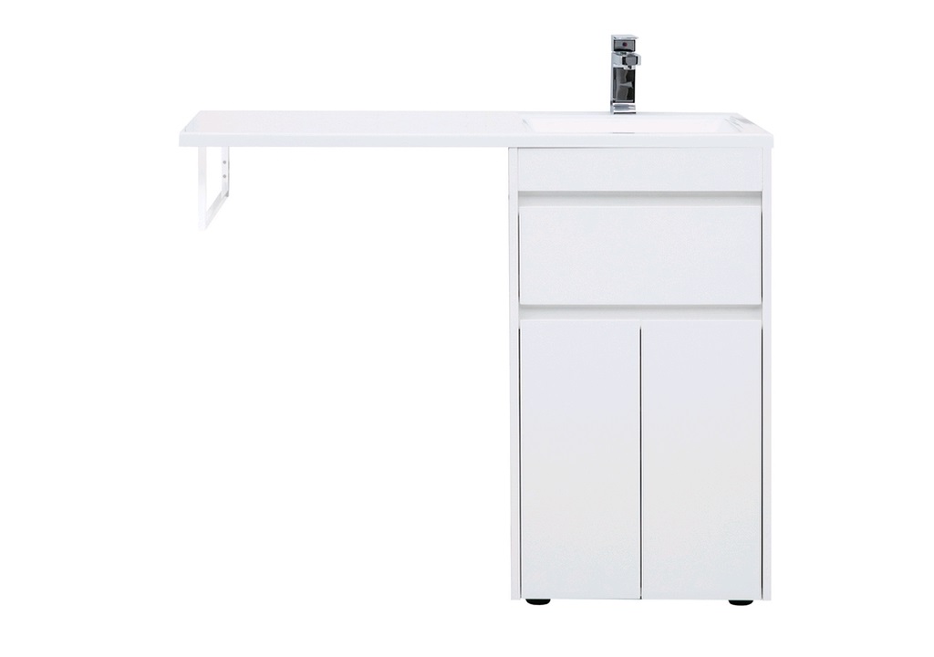 Тумба с раковиной Aquanet Токио 110 R белый (подвесная, 1 ящик) 0023691500235498 - Вид №7