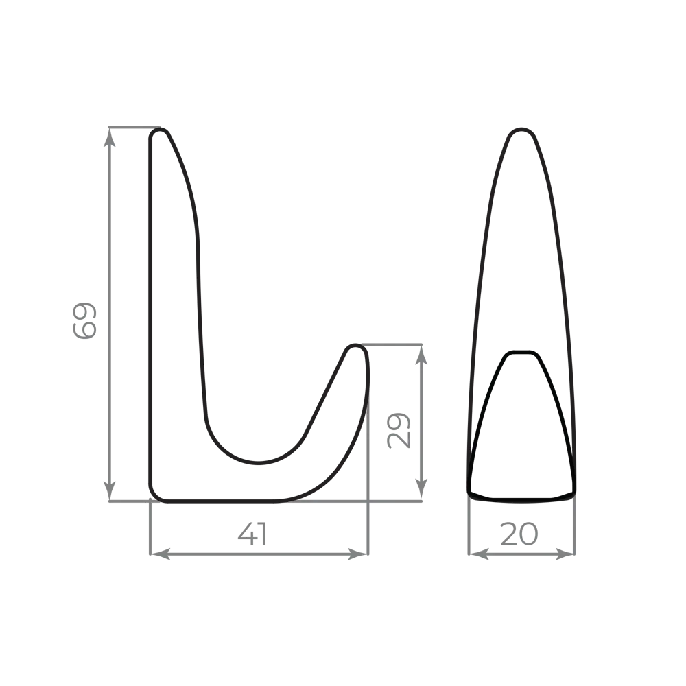 Крючок мебельный Ajax MB-LM/K-002 цвет хром STLM-2110327 - Вид №5