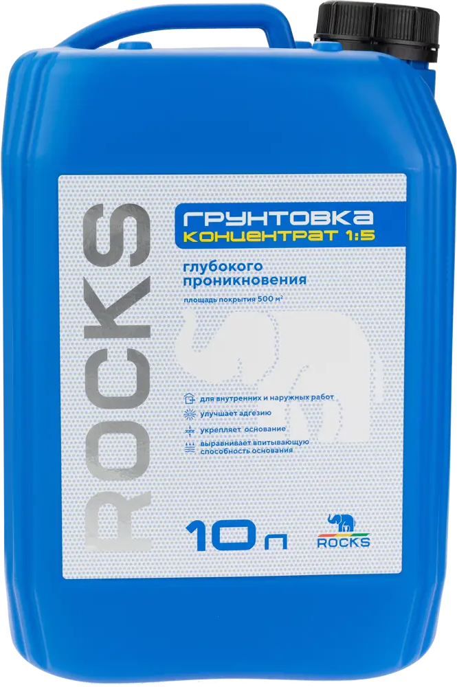 Грунт-концентрат Rocks глубокого проникновения для укрепления оснований 10 л 86533912