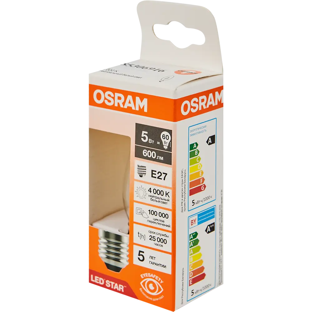 Светодиодная лампа OSRAM Filament E27 5Вт ретро-стиль 85306916 STLM-0927449 - Вид №3
