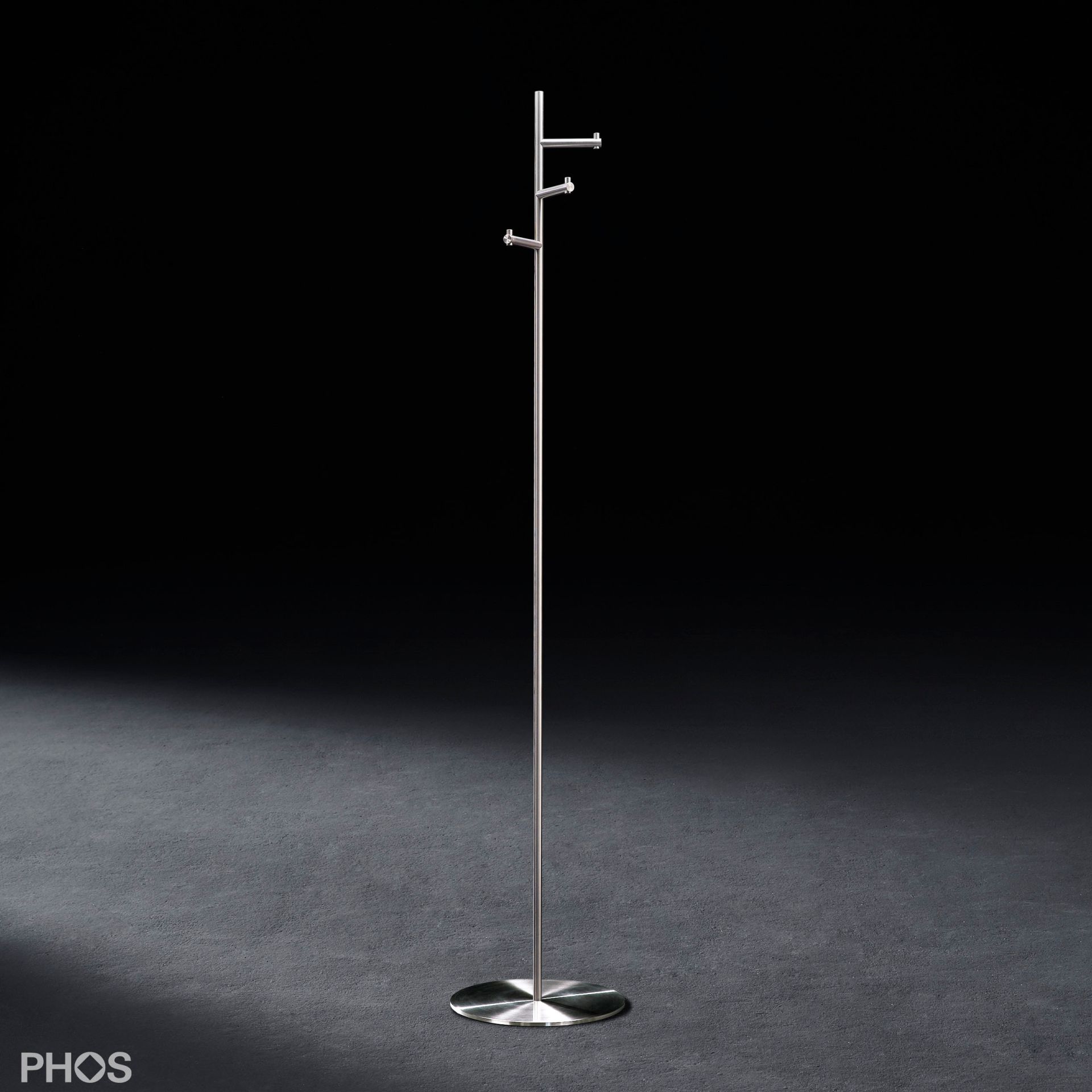 GSTH3SE Вешалка для верхней одежды с 3 крючками, основание: нержавеющая сталь. PHOS  - Вид №1