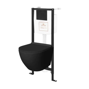 Комплект инсталляция с унитазом Culto Dufi с кнопкой цвет черный матовый