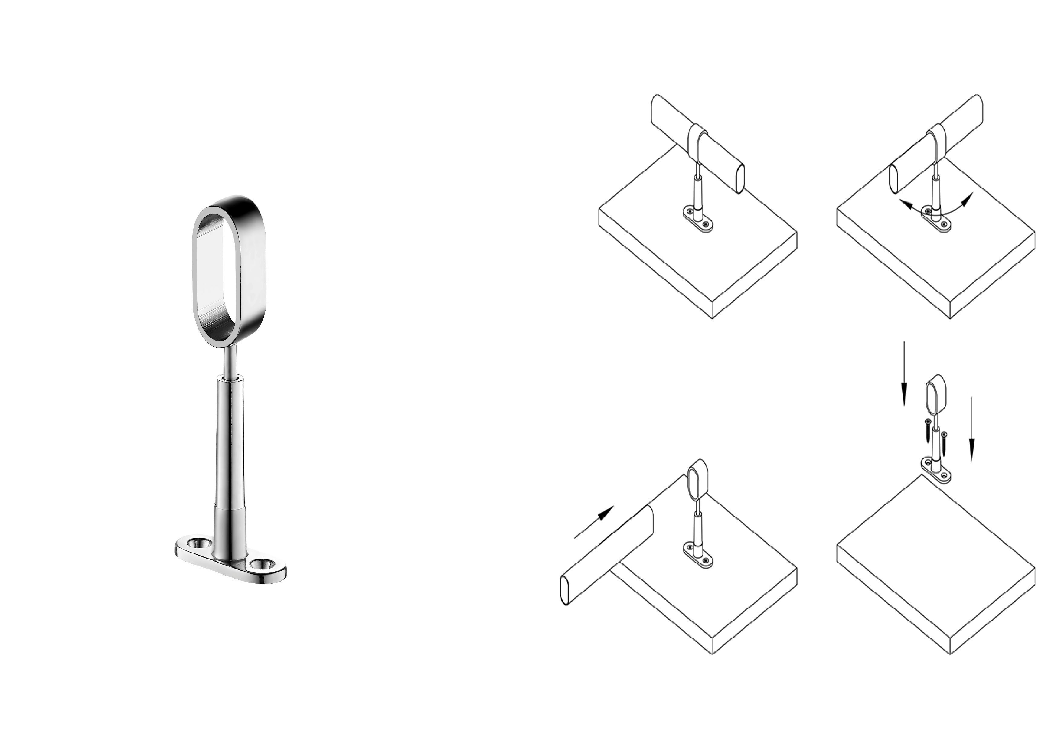Держатель для круглых штанг Santreyd 30×15 мм хром 82638960 STLM-0032603 - Вид №3