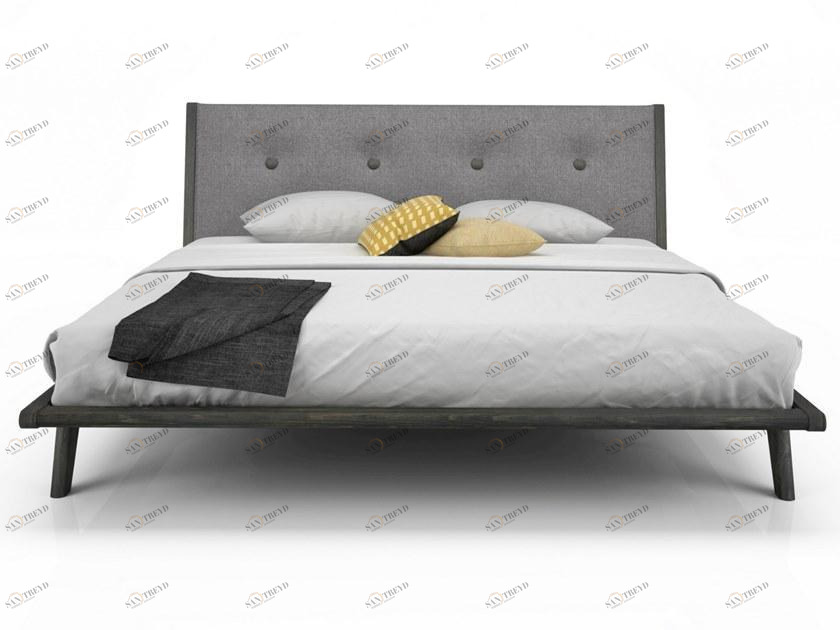 Huppé Кровать двуспальная из березы с тафтинговым изголовьем Miles 9849-20-53-21ub HUPPE