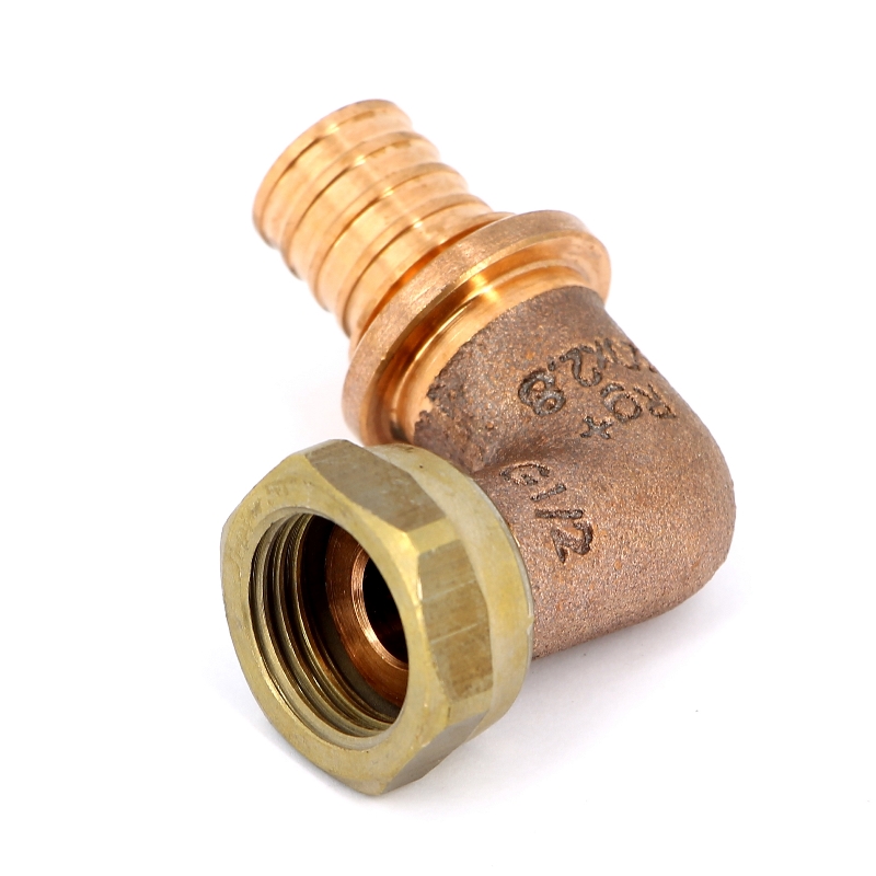 Угол с накидной гайкой надвижной-В Rautitan RX Rehau 20 x 1/2" бронза 456413 - Вид №1