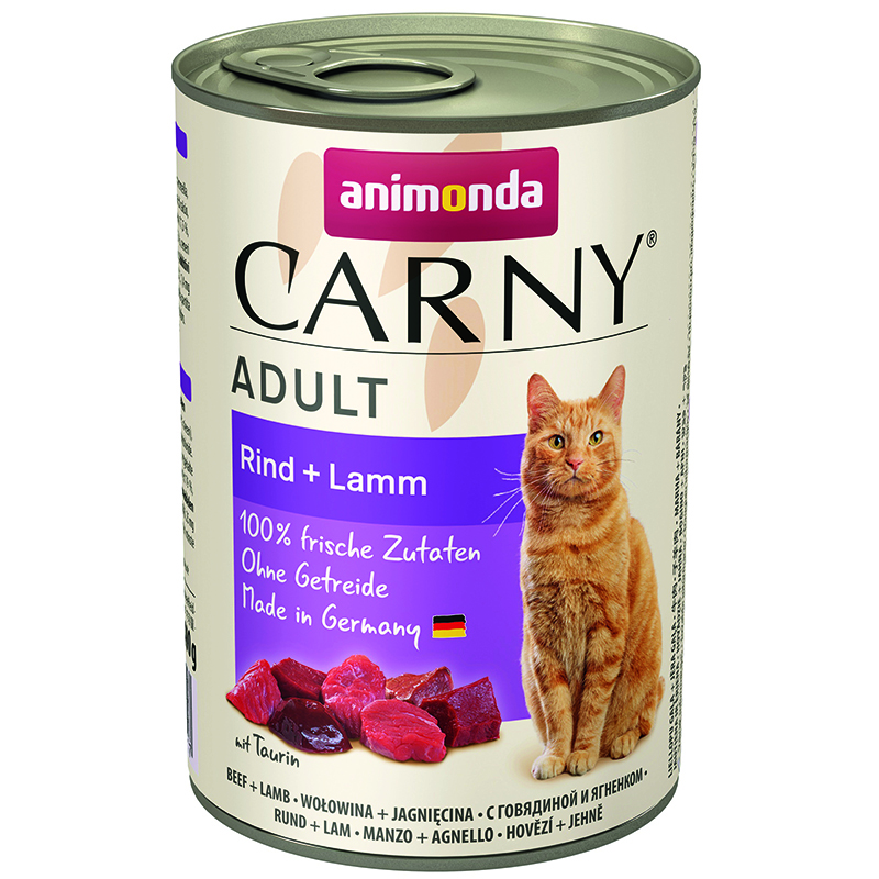 ПР0045428 Корм для кошек Carny Adult говядина, ягнёнок конс. 400г Animonda 