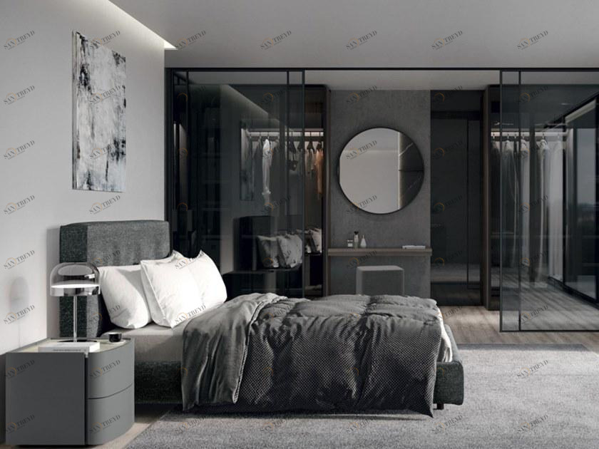 Febal Casa Кровать из ткани с мягким изголовьем sun-id-1371273