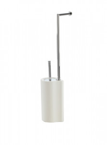 ME972(08) Stil Haus Medea, стойка: бумагодержатель + ерш керамический, цвет белый-хром