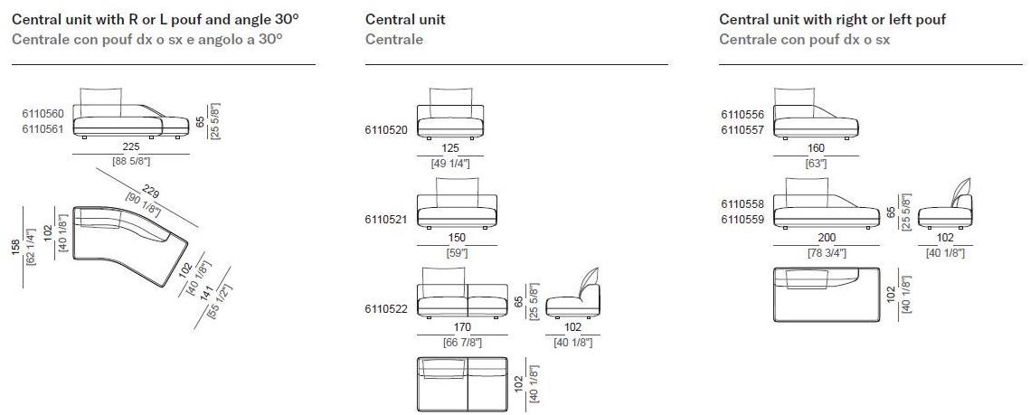 Arketipo 3-х местный модульный диван из ткани Starman sun-id-1453955 - Вид №6