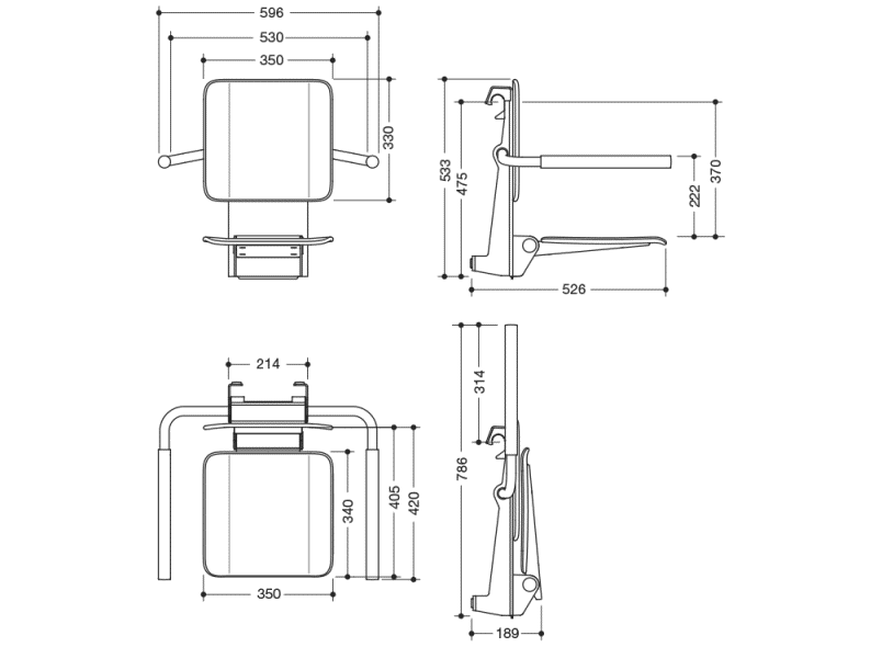 900.51.10160 подвесное сиденье HEWI System 900 - Вид №3