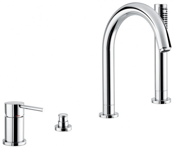 45120CR Emmevi Piper, комплект смесителя на борт ванны на 4 отверстия с ручным душем, цвет хром