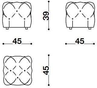 Désirée divani Квадратный кожаный пуф sun-id-1435374 - Вид №4