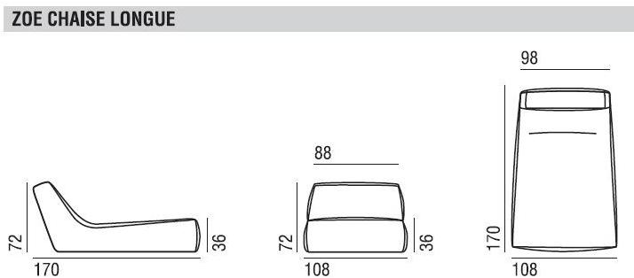 Verzelloni Садовая кушетка из мягкой ткани Zoe sun-id-1358842 - Вид №2