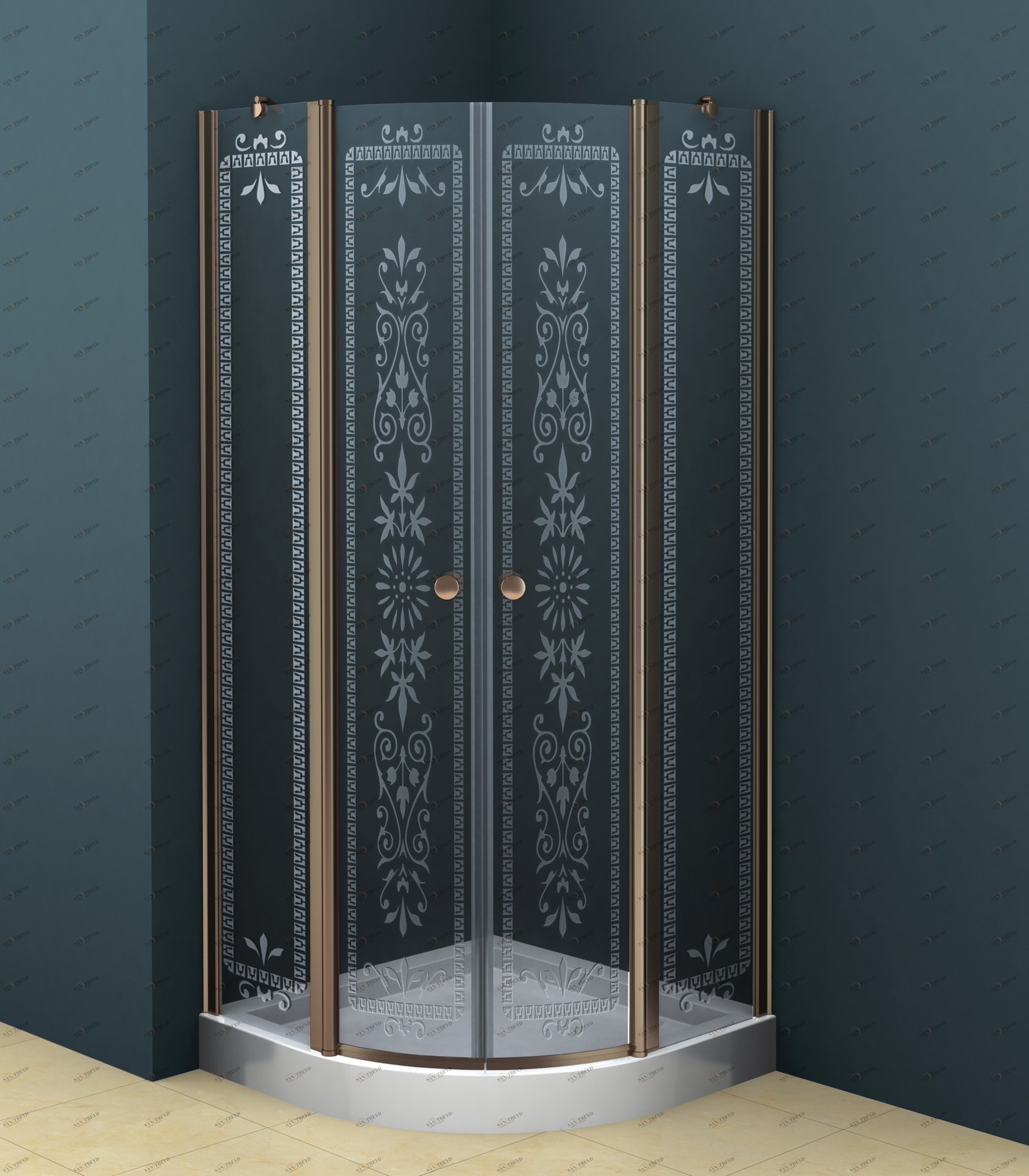 Душевой уголок CEZARES ROYAL PALACE-A-R-2-90-CP-Br