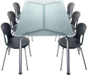 REXITE Прямоугольный стол из стали и хрусталя