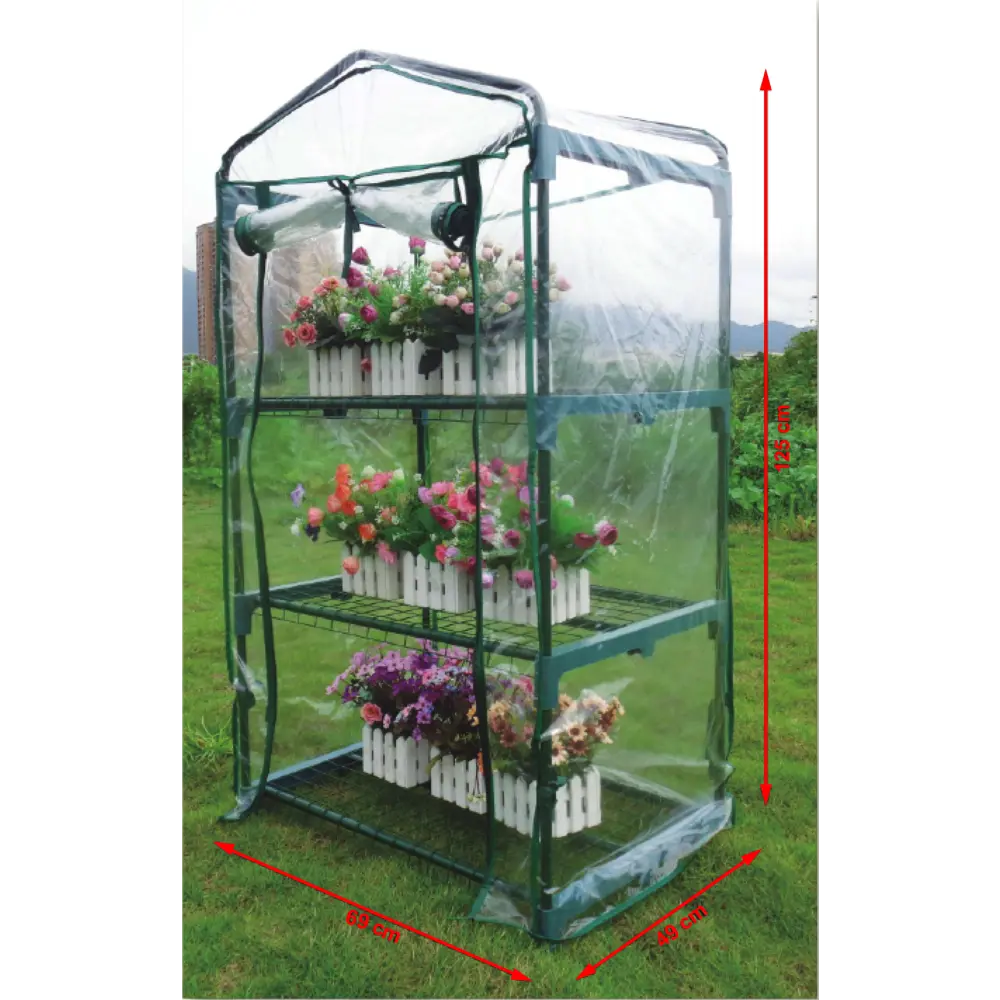 Santreyd Стеллаж-парник для рассады с 3 полками и прозрачным чехлом 15315339 STLM-0960350 - Вид №1