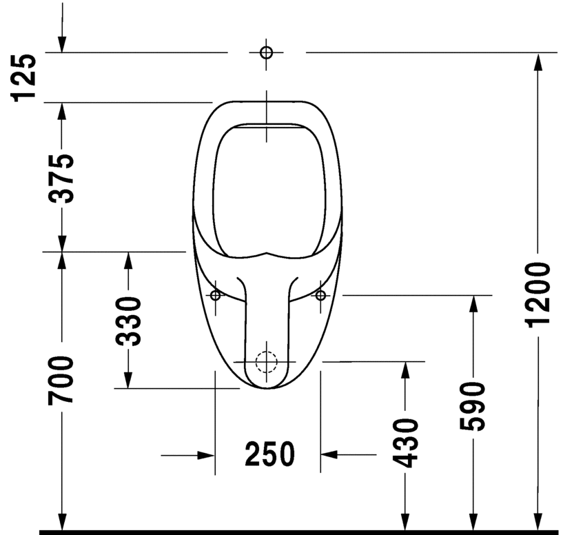 0848370007 Настенный писсуар, уринал с мушкой Duravit  - Вид №3