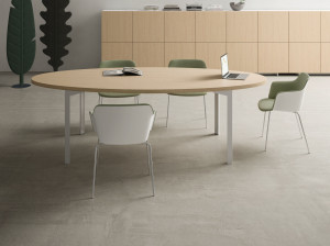 Круглый стол для совещаний из меламина и листового металла