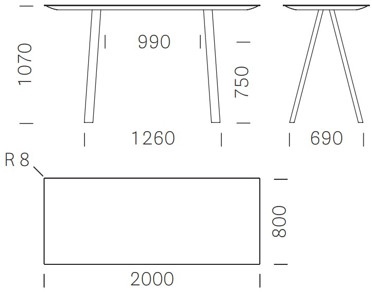 Pedrali Прямоугольный высокий стол Arki-table H107 - Вид №3