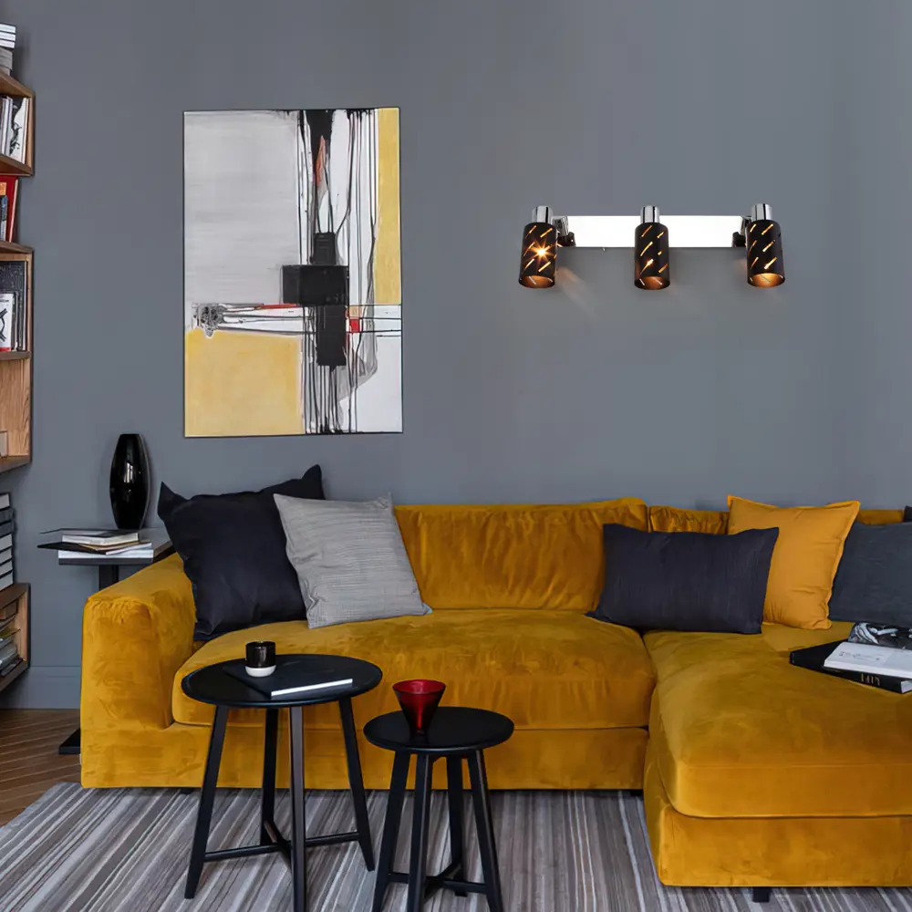 Спот поворотный Eurosvet 20090/3 8 м² 3 лампы цвет черный/хром STLM-2136783 - Вид №8