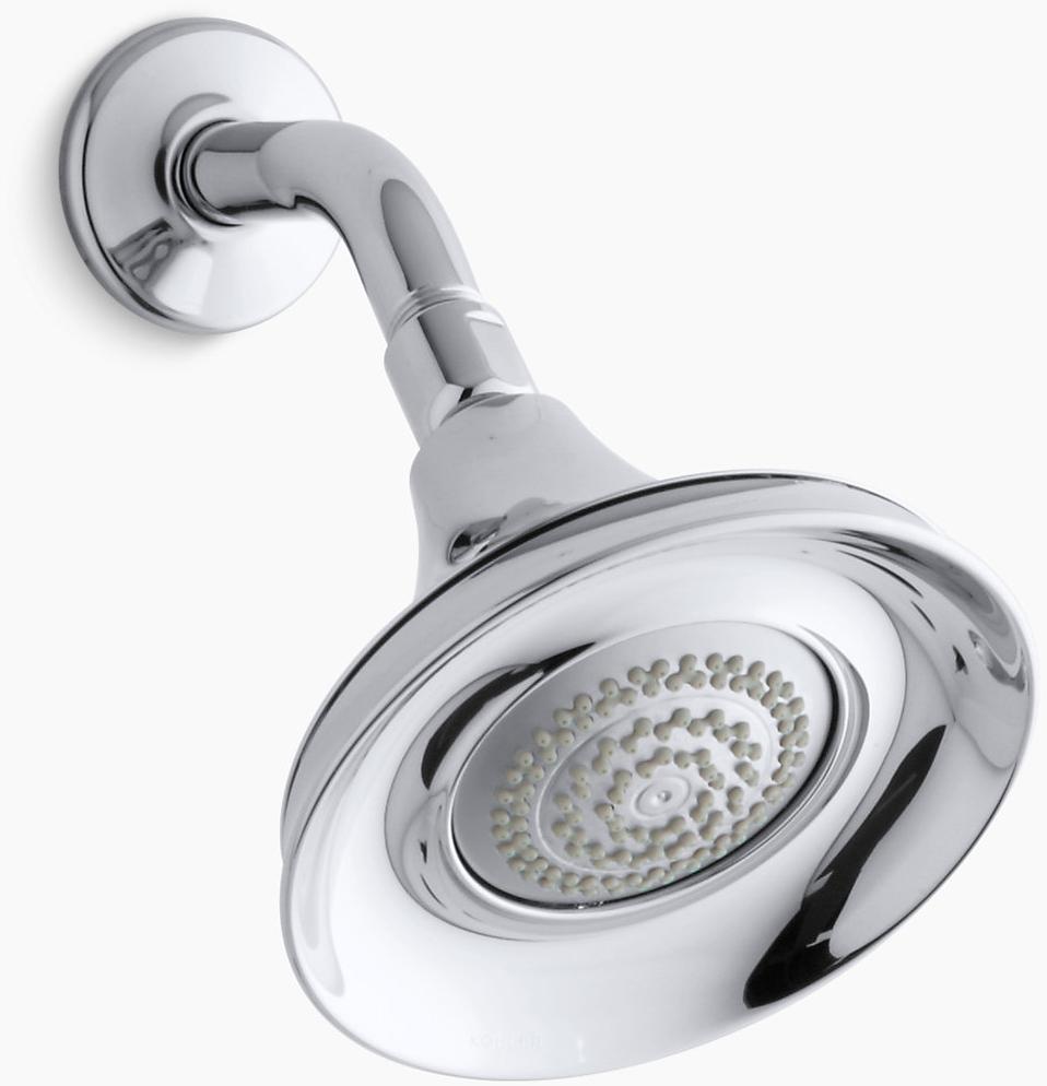 KOHLER Многофункциональная настенная душевая лейка Forté 1,75 галлона в минуту с форсункой MasterClean  K-10240-CP  - Вид №1